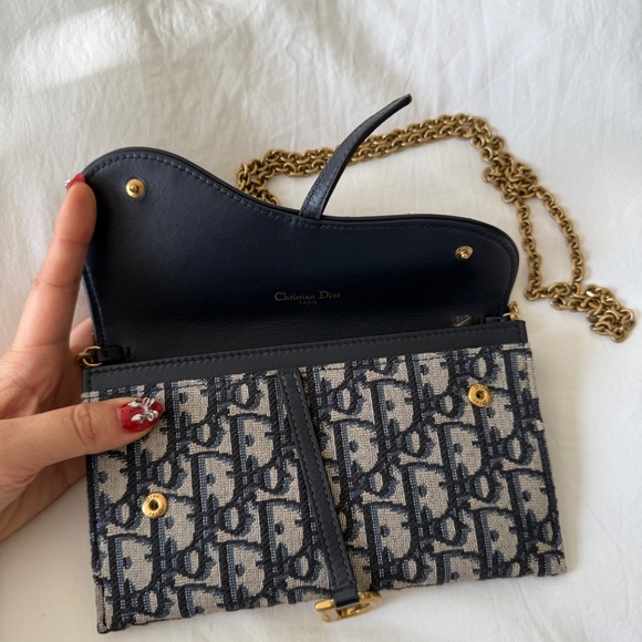 Dior Small Saddle Pouch with Chain - Picture 5 of 8